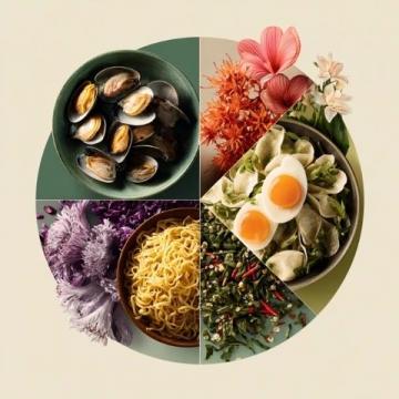 中医理论指导下的饮食方式,强调食物对人体健康的重要作用。